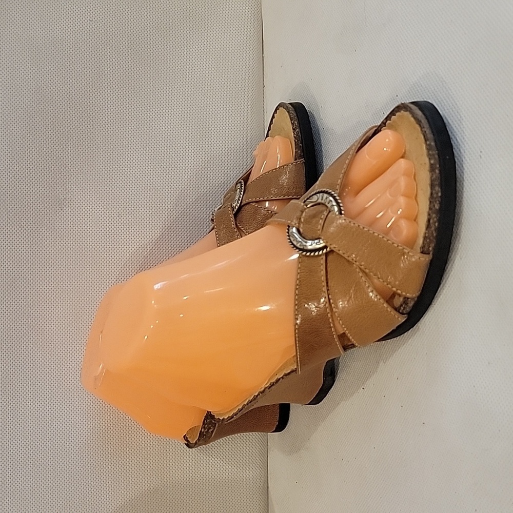 ARIAT TAN LEATHER 2-1/2" WEDGE HEEL‎ SANDALS (sz 7-1/2)
